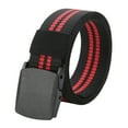 thumbnail image 1 of Mens Nylon Belt with Plastic Buckle, Work Web Belt for Men, Casual Adjustable Canvas Belts, Non Metal Airport Friendly Unisex Canvas Belt Outdoor Training Belts (140cm/55"), Red, 1 of 8