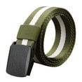 thumbnail image 1 of Mens Nylon Belt with Plastic Buckle, Work Web Belt for Men, Casual Adjustable Canvas Belts, Non Metal Airport Friendly Unisex Canvas Belt Outdoor Training Belts (140cm/55"), Green, 1 of 9