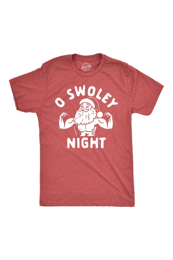 Mens O Swoley Night T Shirt Funny Xmas Buff Ripped Santa Claus Joke Tee for Guys Graphic Tees