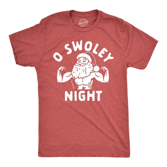 Mens O Swoley Night T Shirt Funny Xmas Buff Ripped Santa Claus Joke Tee for Guys Graphic Tees