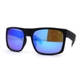 thumbnail image 1 of Mens OG Flat Top Rectangle Gangster Mob Shade Sunglasses Blue Mirror, 1 of 4
