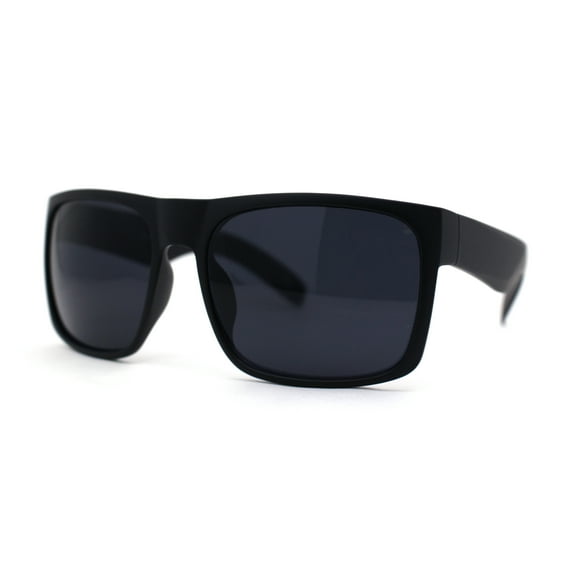 Mens OG Flat Top Rectangle Gangster Mob Shade Sunglasses Matte Black