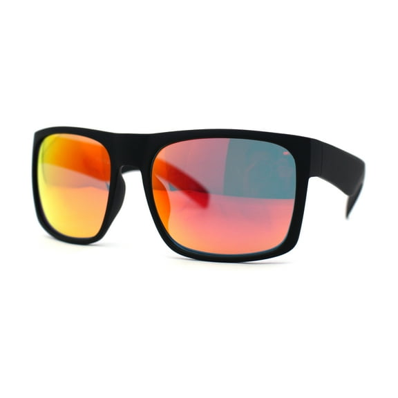 Mens OG Flat Top Rectangle Gangster Mob Shade Sunglasses Orange Mirror