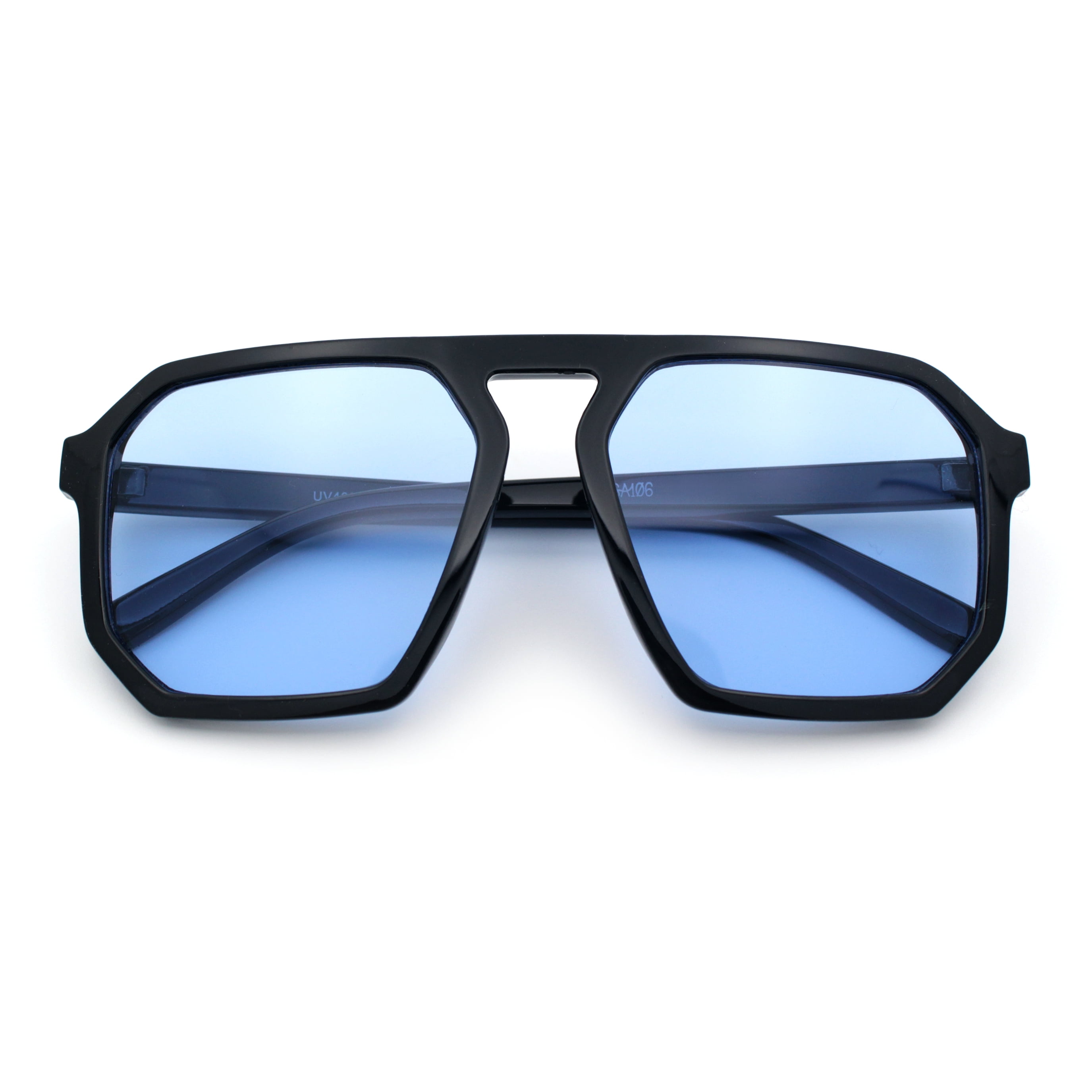 Fashion Police A New Minority '07 グラムメタル Mens Octagon Geometric Plastic Racer Mob Pilots Sunglasses Blue