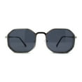 thumbnail image 1 of Mens Octagonal Dimensional Metal Rim Rectangle Steam Punk Sunglasses Silver Black, 1 of 4