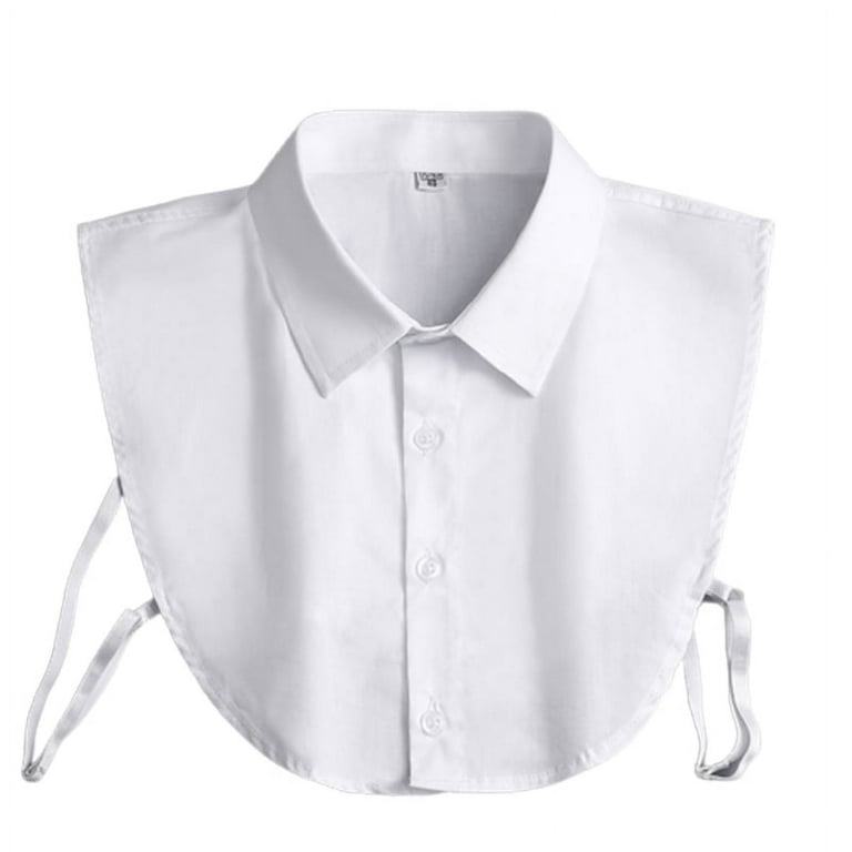 【KOOLOSET】Fake Pocket Cotton Half Shirt Mens Office Detachable Dickey Solid Color Button False