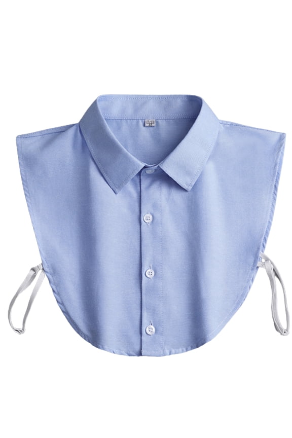 Mens Office Detachable Dickey Solid Color Button False Collar Lapel Half Shirt