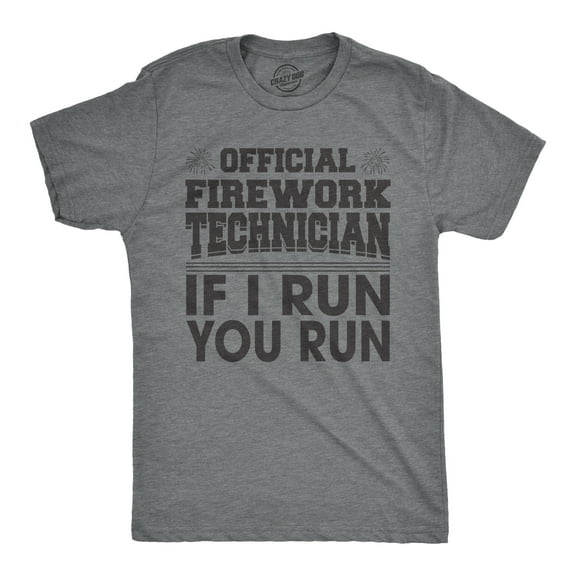 Mens Official Firework Technician T Shirt Funny Fourth Of July Tee for Guys Graphic Tees