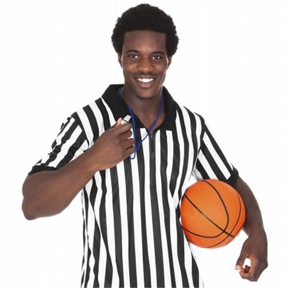 Mens Official Striped Referee & Umpire Jersey, Small