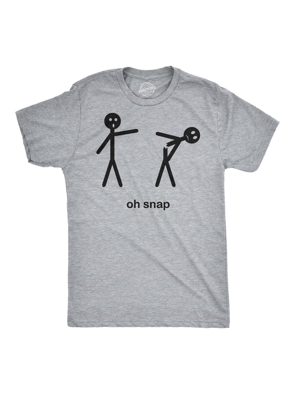 Mens Oh Snap Funny Stick Figure Hilarious Sarcastic Adult Humor Sarcasm T shirt Graphic Tees