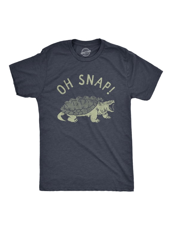 Mens Oh Snap T Shirt Funny Sarcastic Snapping Turtle Joke Tee for Guys Graphic Tees