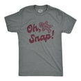 thumbnail image 1 of Mens Oh Snap T Shirt Funny Xmas Gingerbread Cookie Broken Leg Tee for Guys Graphic Tees, 1 of 9