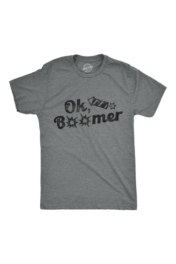 Mens Ok Boomer Fireworks T Shirt Funny 4th Of July Graphic Novelty Tee Graphic Tees