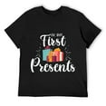 thumbnail image 1 of Mens Ok But First Present Clothing Gifts Funny Holiday Christmas T-Shirt Black, 1 of 5
