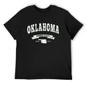 Mens Oklahoma Shirt. Vintage Distressed Ok Sooner State Black Small
