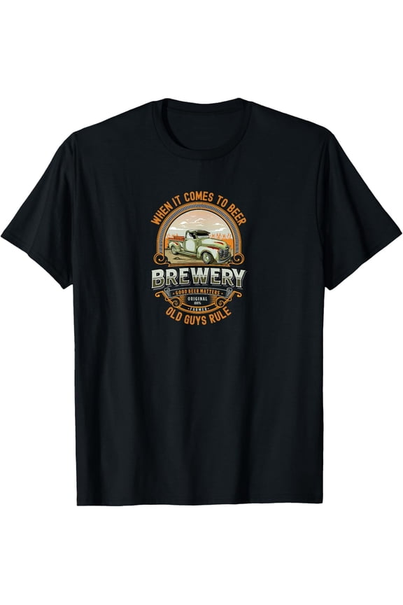 Mens Old Rule Funny Beer Guys Birthday Gift Old Man Rules T-Shirt
