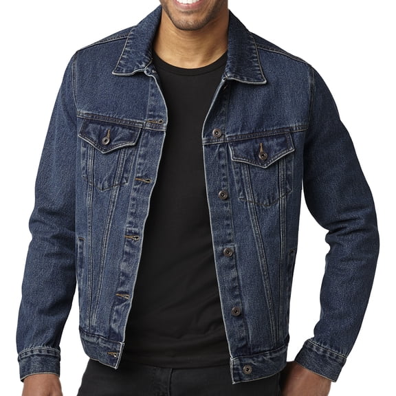Mens Old School Heavyweight Motorcycle Biker Denim Jacket, 4XL
