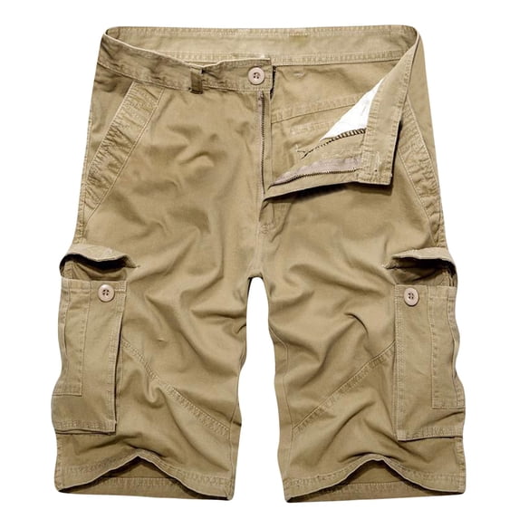 Mens Olive Green Cargo Shorts, Multi - Pockets, Rugged Build, Summer Outdoor Activities & Work