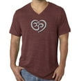 thumbnail image 1 of Mens Om Heart TriBlend Yoga V-neck Tee - Maroon, 2XL, 1 of 1