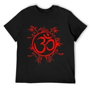 Mens Om Ohm Aum Symbol Spiritual Yoga Gift T-Shirt Black