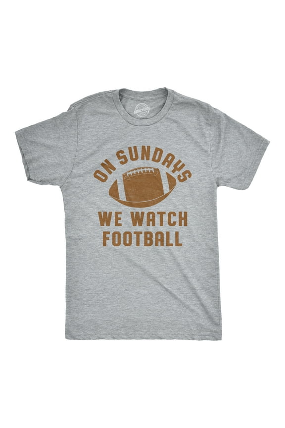 Mens On Sundays We Watch Football T Shirt Funny Sports Tailgating Tee Graphic Tees