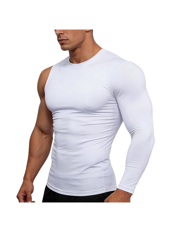 Mens One Arm Sleeve Compression Shirt Base Layer Workout Basketball Tops Long Sleeve Athletic Undershirt,Lightweight, 4 Way Stretch, Quick Dry, Breathable, Moisture Wicking, Gym Shirts