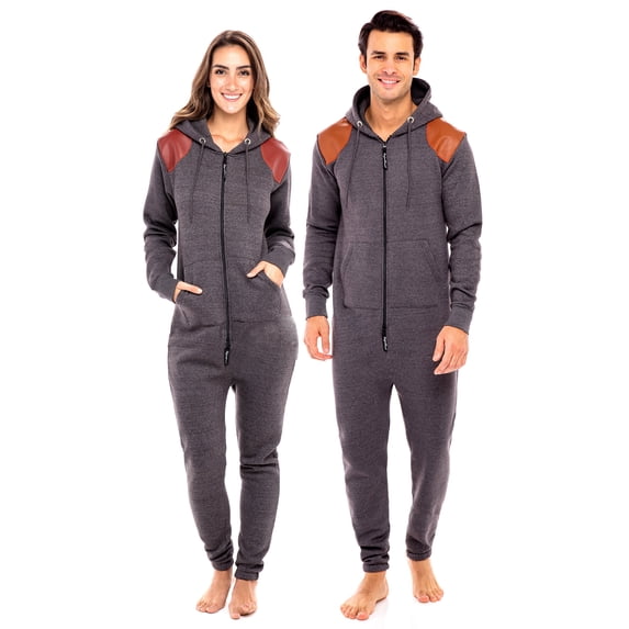 Men’s Onesies, Unisex Plain One-Piece Pajama Jumpsuit – Hooded Plain Onesies for Men, Cozy Adult Loungewear Playsuit