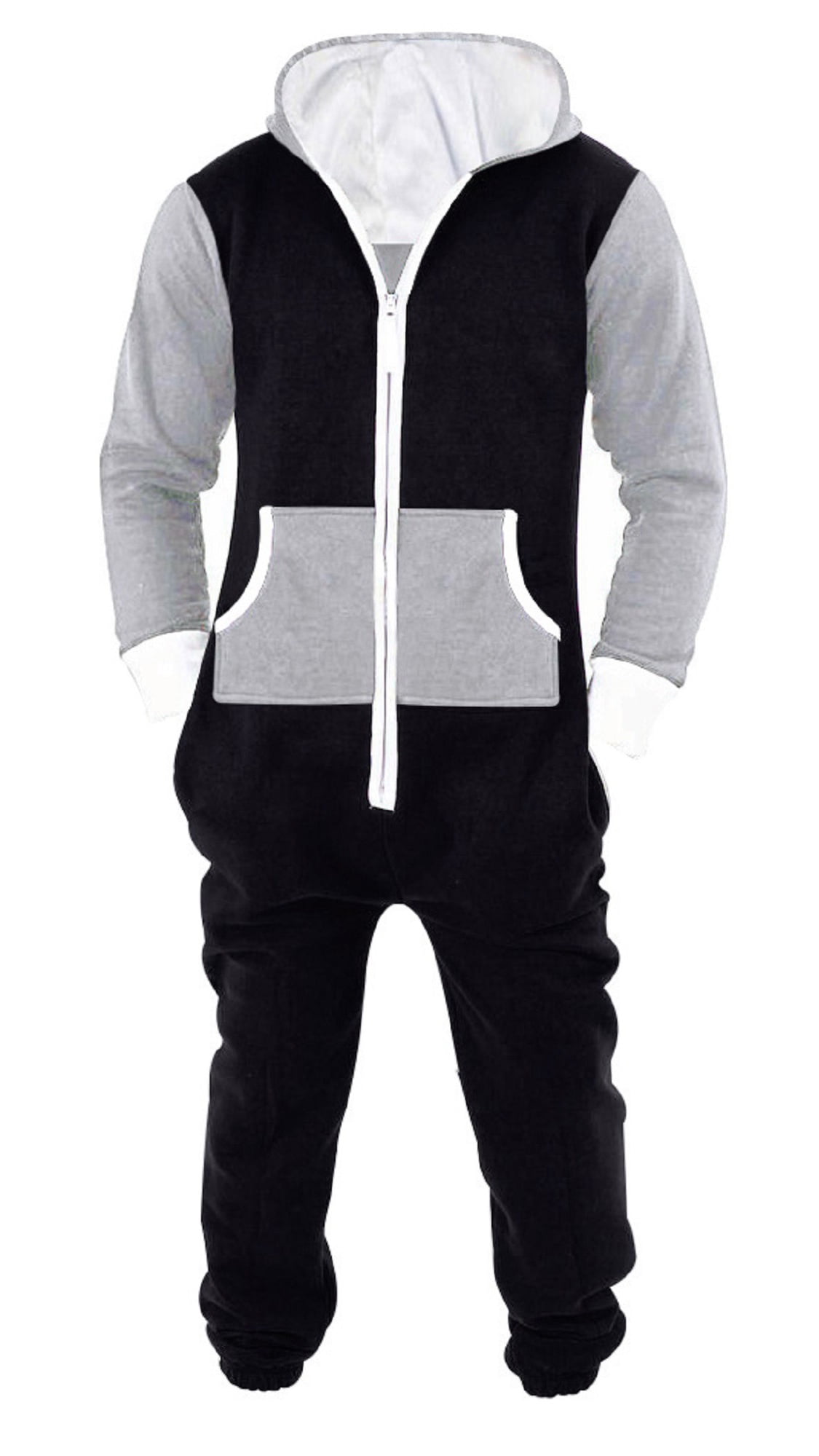 Mens One Piece Pajamas Adult Plain Jumpsuit non Footed Lightweight Sleepwear Unisex Playsuits