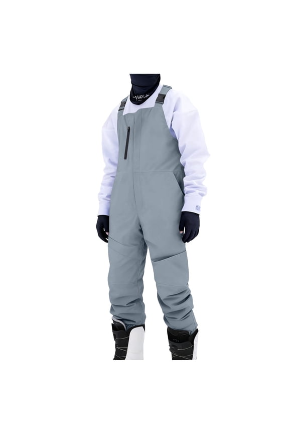 Mens One Piece Snow Bibs Waterproof Insulated Snow Bib Overalls Winter Warm Windproof Snowboard Pants Baggy Outdoor Ski Jumpsuit
