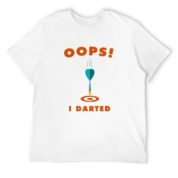 Mens Oops I Darted Funny Bar Pub Darts Target Design T-Shirt White X-Large