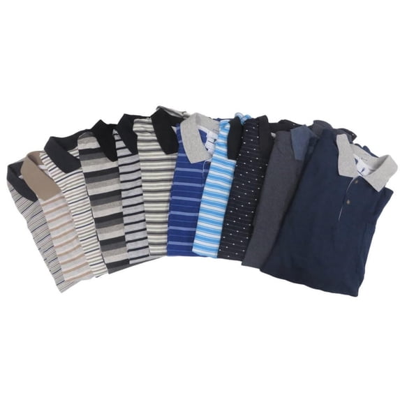 Mens Open-Back Shoulder Snap Polo Shirts-Assorted