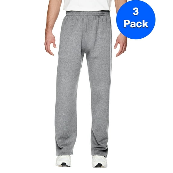 Mens Open-Bottom Pocket Sweatpants SF74R (3 PACK)