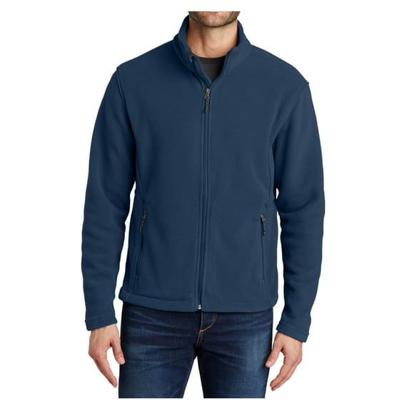 Mens Open Cuffs Midweight Value Polyester Fleece Jacket Insignia Blue Small
