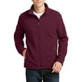 thumbnail image 1 of Mens Open Cuffs Midweight Value Polyester Fleece Jacket Maroon Small, 1 of 5