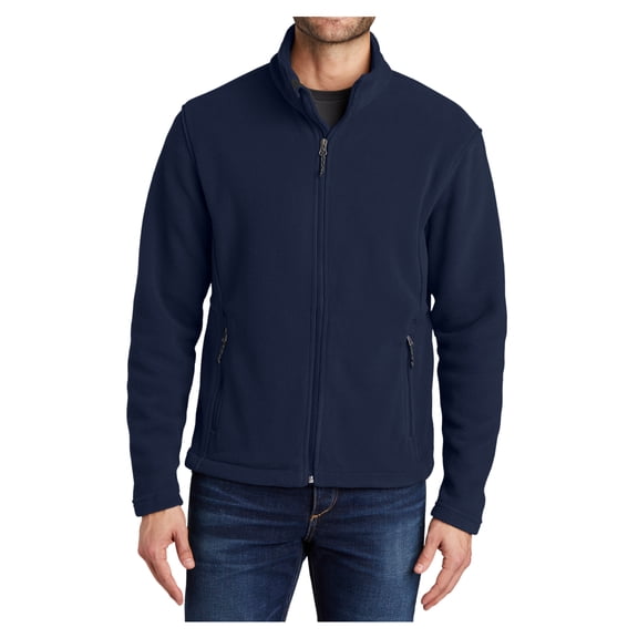 Mens Open Cuffs Midweight Value Polyester Fleece Jacket True Navy 4X-Large
