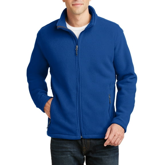 Mens Open Cuffs Midweight Value Polyester Fleece Jacket True Royal 2X-Large