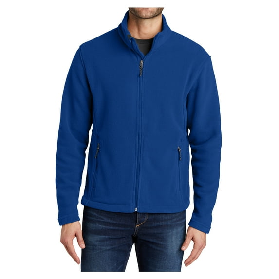 Mens Open Cuffs Midweight Value Polyester Fleece Jacket True Royal X-Small