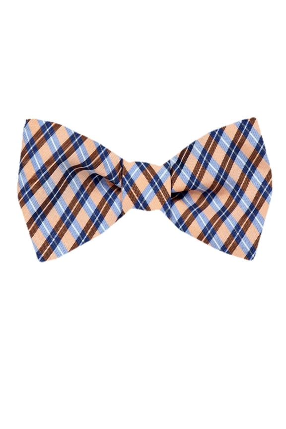 Mens Orange Silk Self Tie Bow Tie