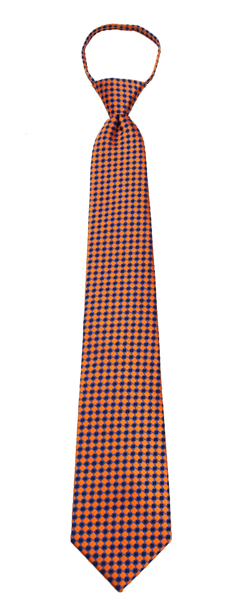 Mens Orange Zipper Pre-made Fashion Zipper Necktie Ties