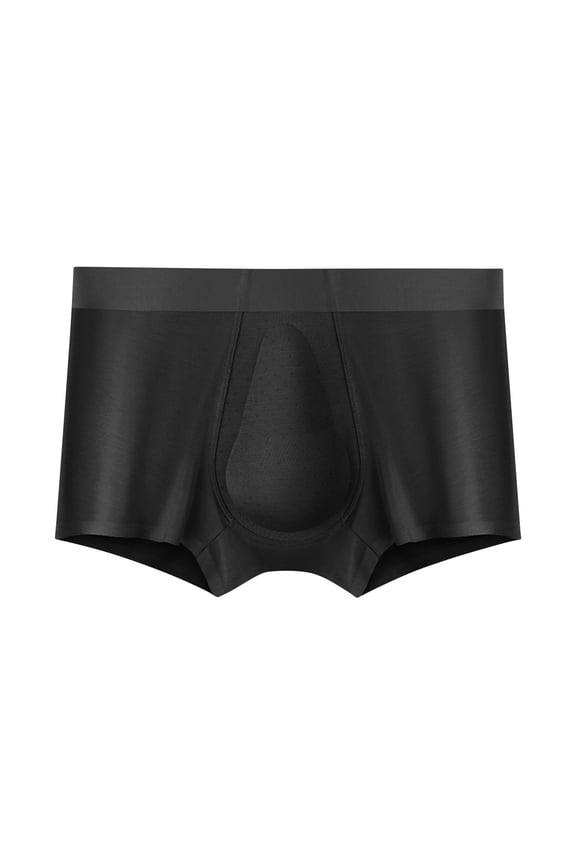 Mens Organic Latex Trunks - Support Pouch Comfortable Breathable Seamless Underwear Extra Breathable Microfiber Boxer Briefs for Men