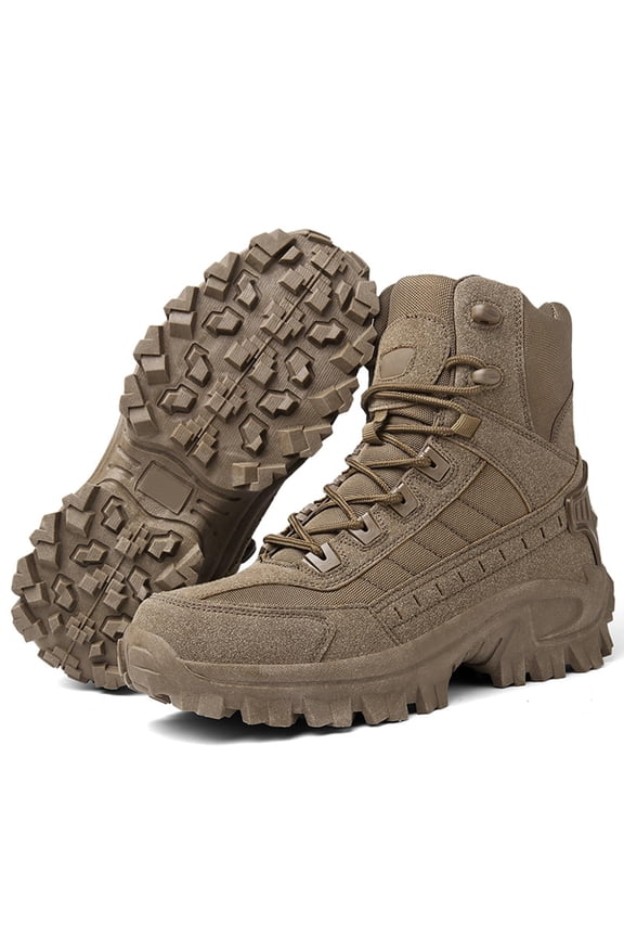 Mens Orthopedic Support Anti-Puncture Work Boots, Waterproof Anti-Sprain Hiking Boots, Combat Shoes for Hiking (Sand, Adult, Men, 12.5, Numeric, US Footwear Size System, Medium)