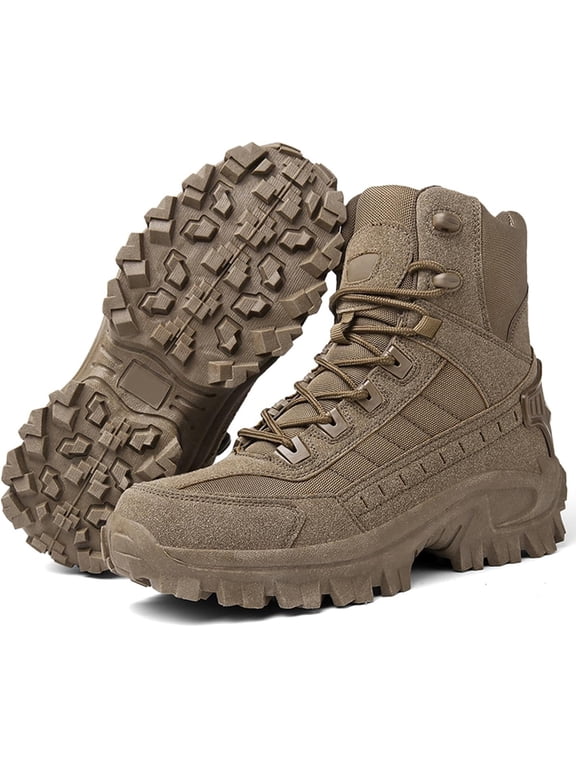 Mens Orthopedic Support Anti-Puncture Work Boots, Waterproof Anti-Sprain Hiking Boots, Combat Shoes for Hiking