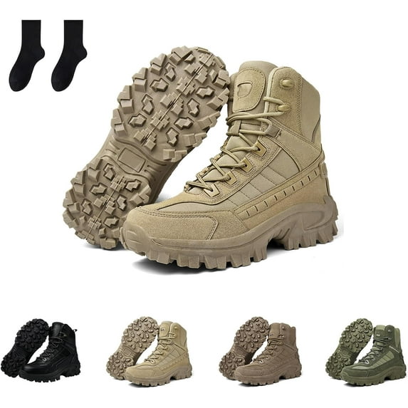 Mens Orthopedic Support Anti-Puncture Work Boots, Waterproof Anti-Sprain Hiking Boots, Handcrafted Slip On Hiking Sneakers