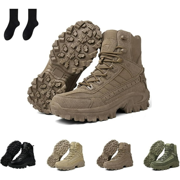 Mens Orthopedic Support Anti-Puncture Work Boots, Waterproof Anti-Sprain Hiking Boots, Handcrafted Slip On Hiking Sneakers