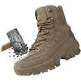 thumbnail image 1 of Mens Orthopedic Support Anti-Puncture Work Boots Waterproof Anti-Sprain Hiking Boots, Mens Orthopedic Support Non Slip Waterproof Side Zipper Outdoor Combat Boots ，Lightweight Comfortable（Khaki）, 1 of 8