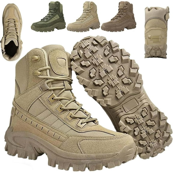 Mens Orthopedic Support Anti-Puncture Work Boots Waterproof Anti-Sprain Hiking Boots, Outdoor Lightweight Tactical Boot For All-Day Comfort