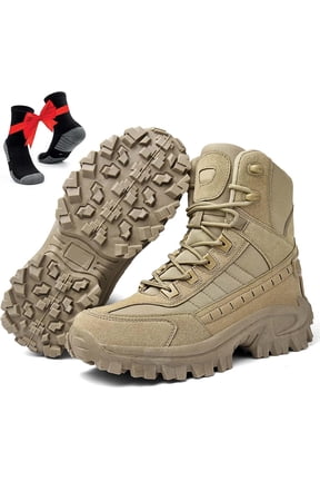Mens Orthopedic Support Anti-Puncture Work Boots Waterproof Anti-Sprain Hiking Boots, Tactical Boots with Arch Support