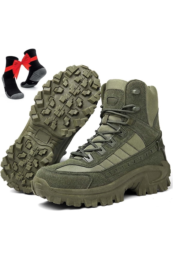 Mens Orthopedic Support Anti-Puncture Work Boots Waterproof Anti-Sprain Hiking Boots, Tactical Boots with Arch Support