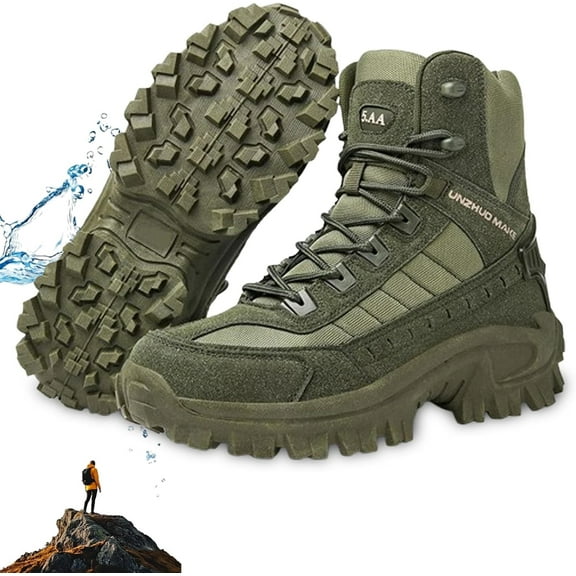 Mens Orthopedic Support Anti-Puncture Work Boots for Men-Waterproof Anti-Sprain Hiking Shoes