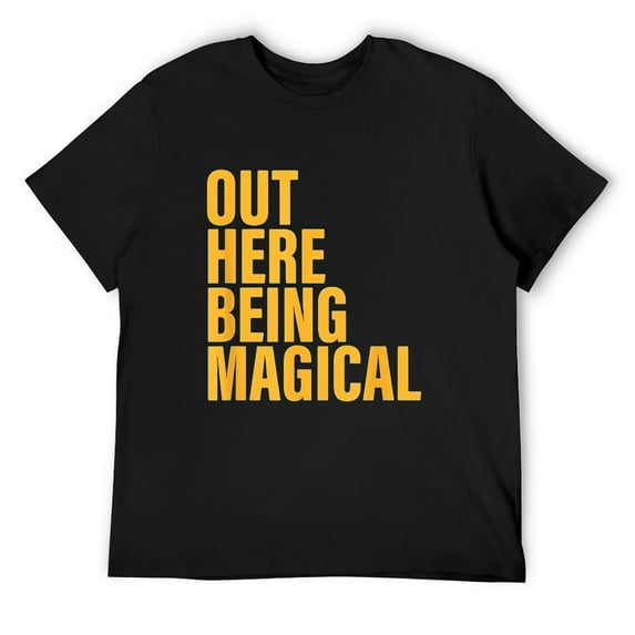 Mens Out Here Being Magical Apparel T-Shirt Black X-Large